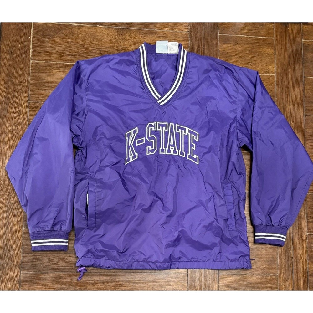 Vintage 90s Kansas State Wildcats Men’s Size L  Purple Windbreaker Sweater